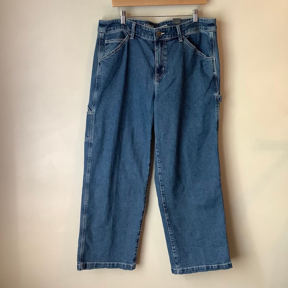 NWT Torrid High Rise Carpenter Classic Denim Artisan Blue Womens Plus Size 14R